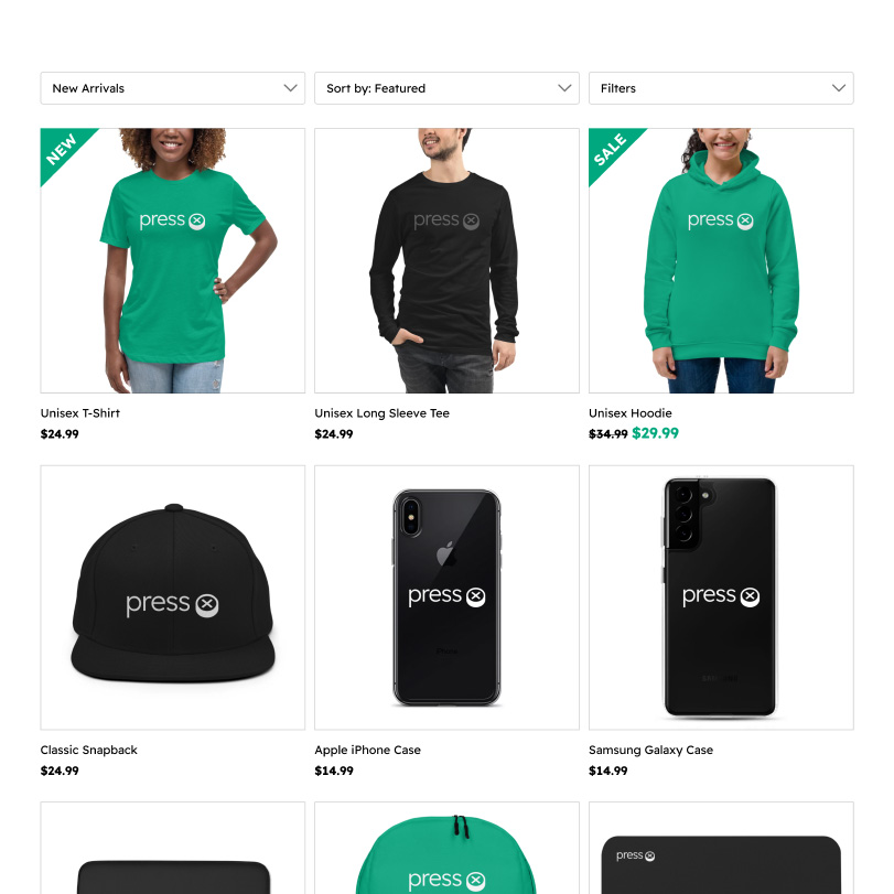 Press X Desktop Shop