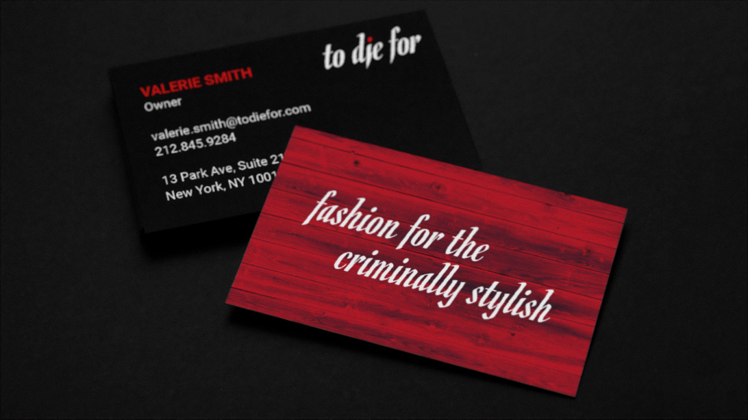 To Die For Business Cards